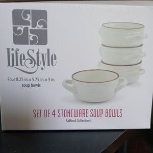 Lifestyle Set of 4 Stoneware Soup Bowls